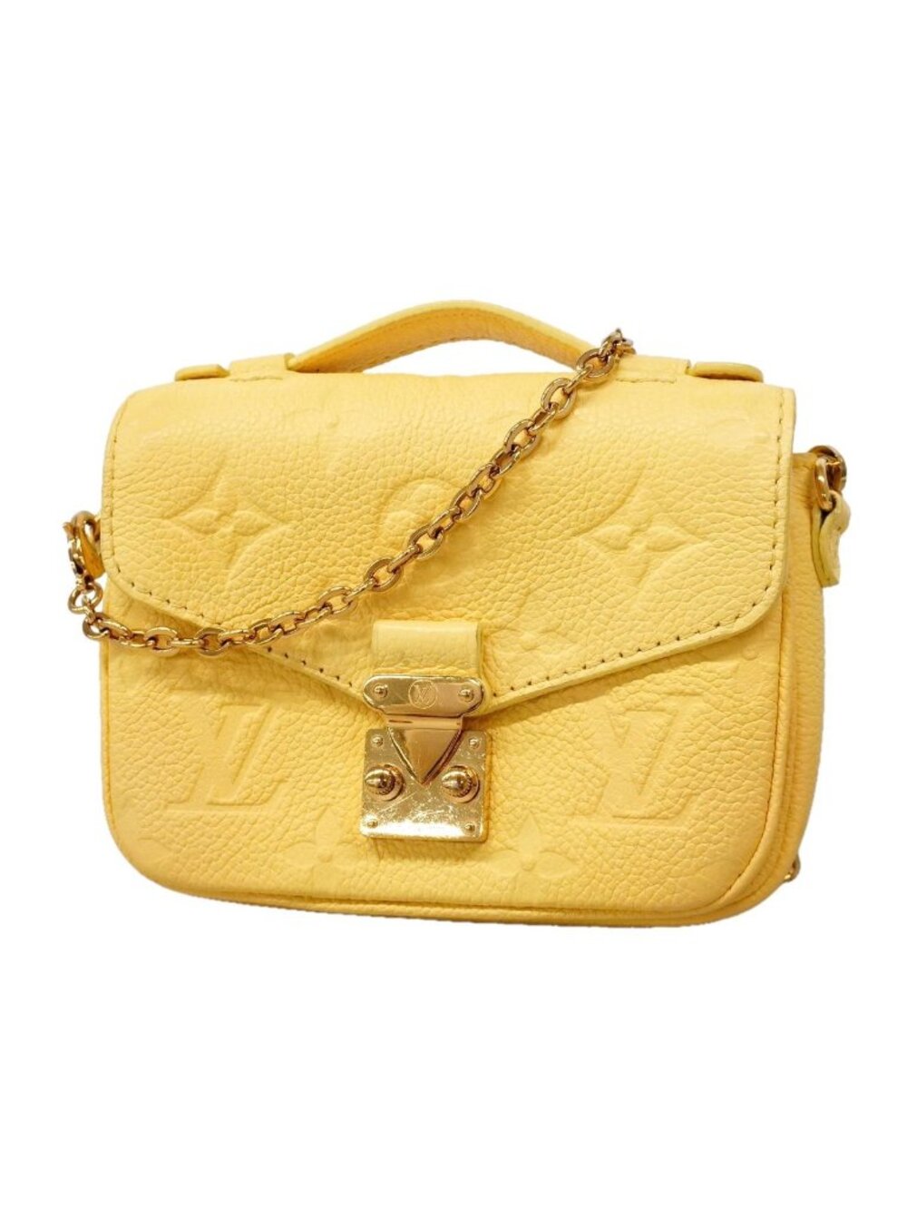Louis Vuitton Shoulder Bag Monogram Empreinte Micro Metis Yellow